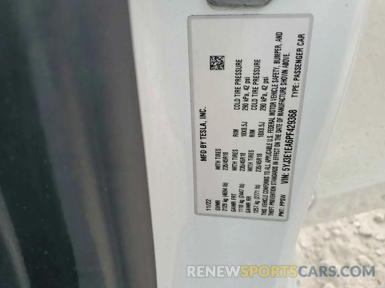 13 Photograph of a damaged car 5YJ3E1EA6PF429368 TESLA MODEL 3 2023