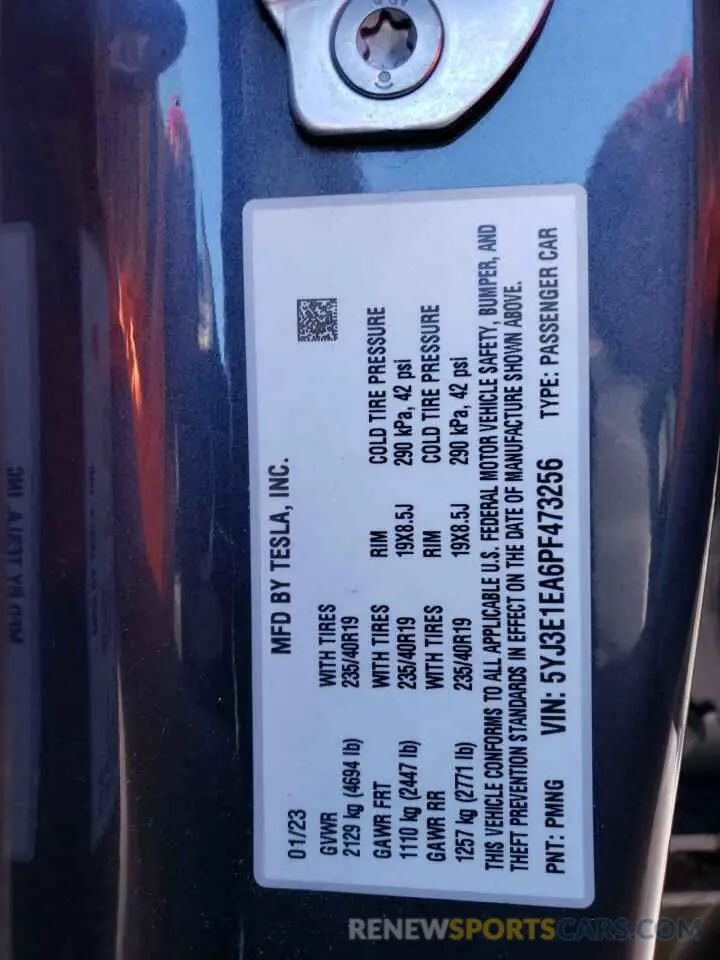 13 Photograph of a damaged car 5YJ3E1EA6PF473256 TESLA MODEL 3 2023