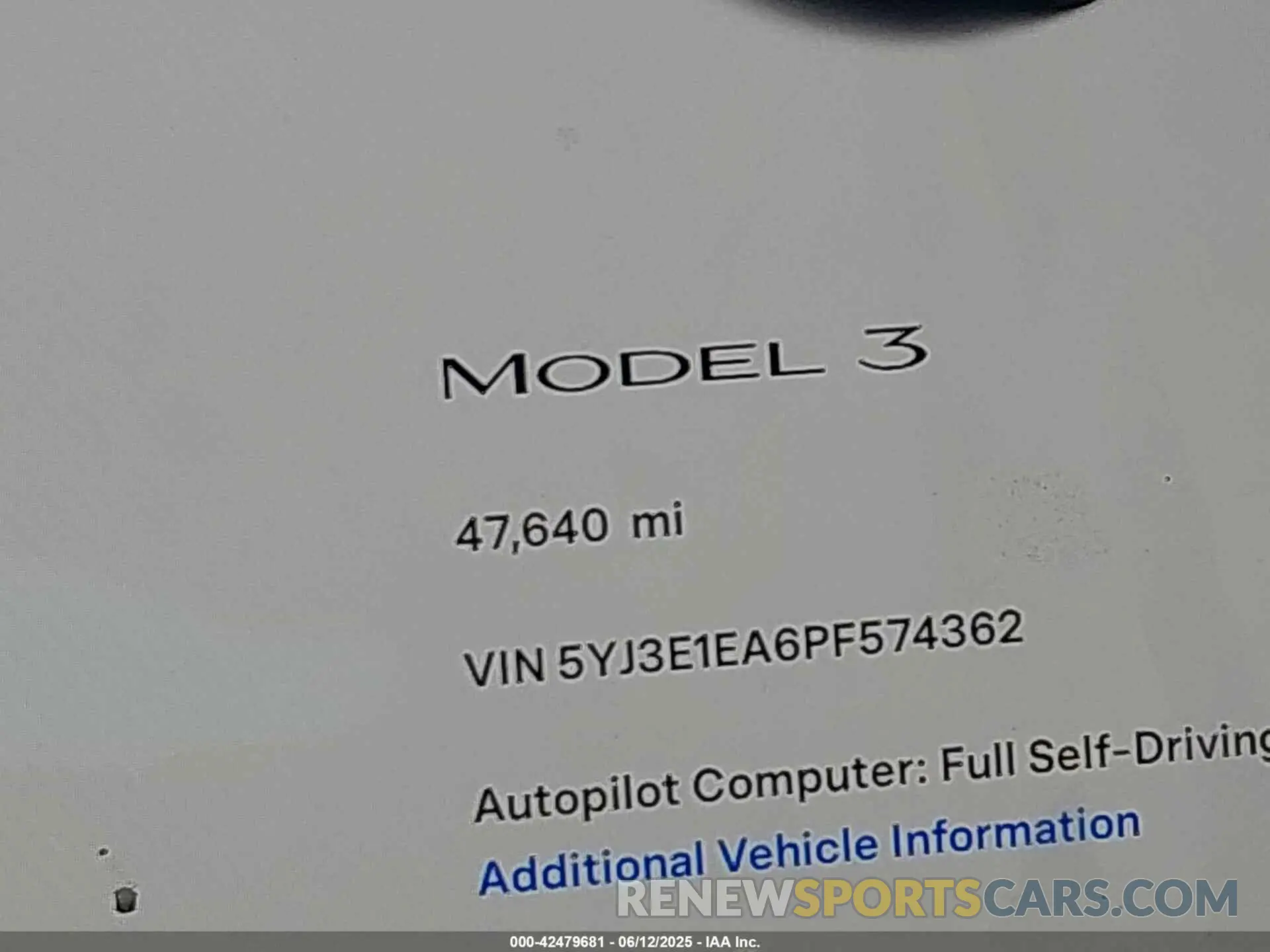 15 Photograph of a damaged car 5YJ3E1EA6PF574362 TESLA MODEL 3 2023