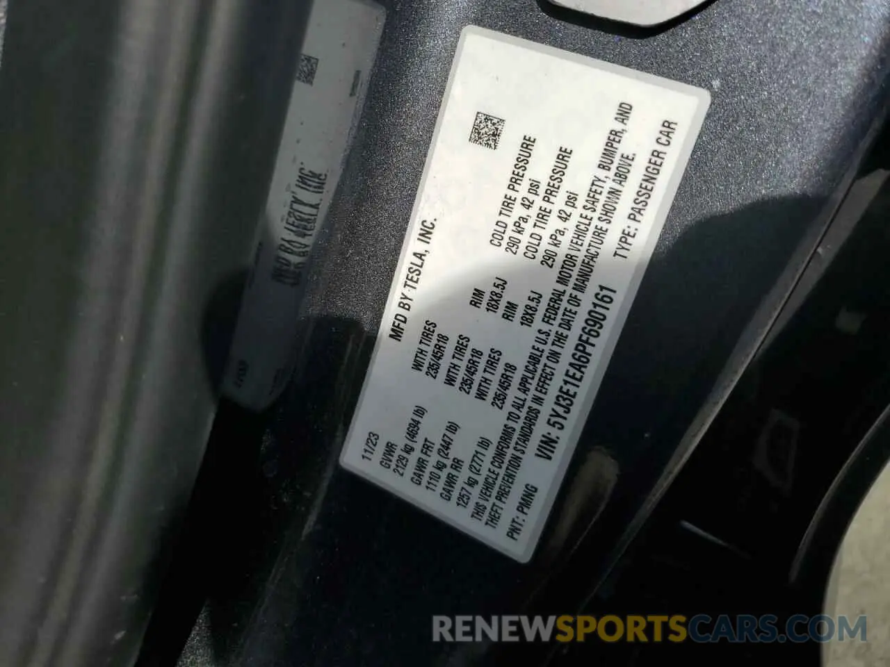 13 Photograph of a damaged car 5YJ3E1EA6PF690161 TESLA MODEL 3 2023