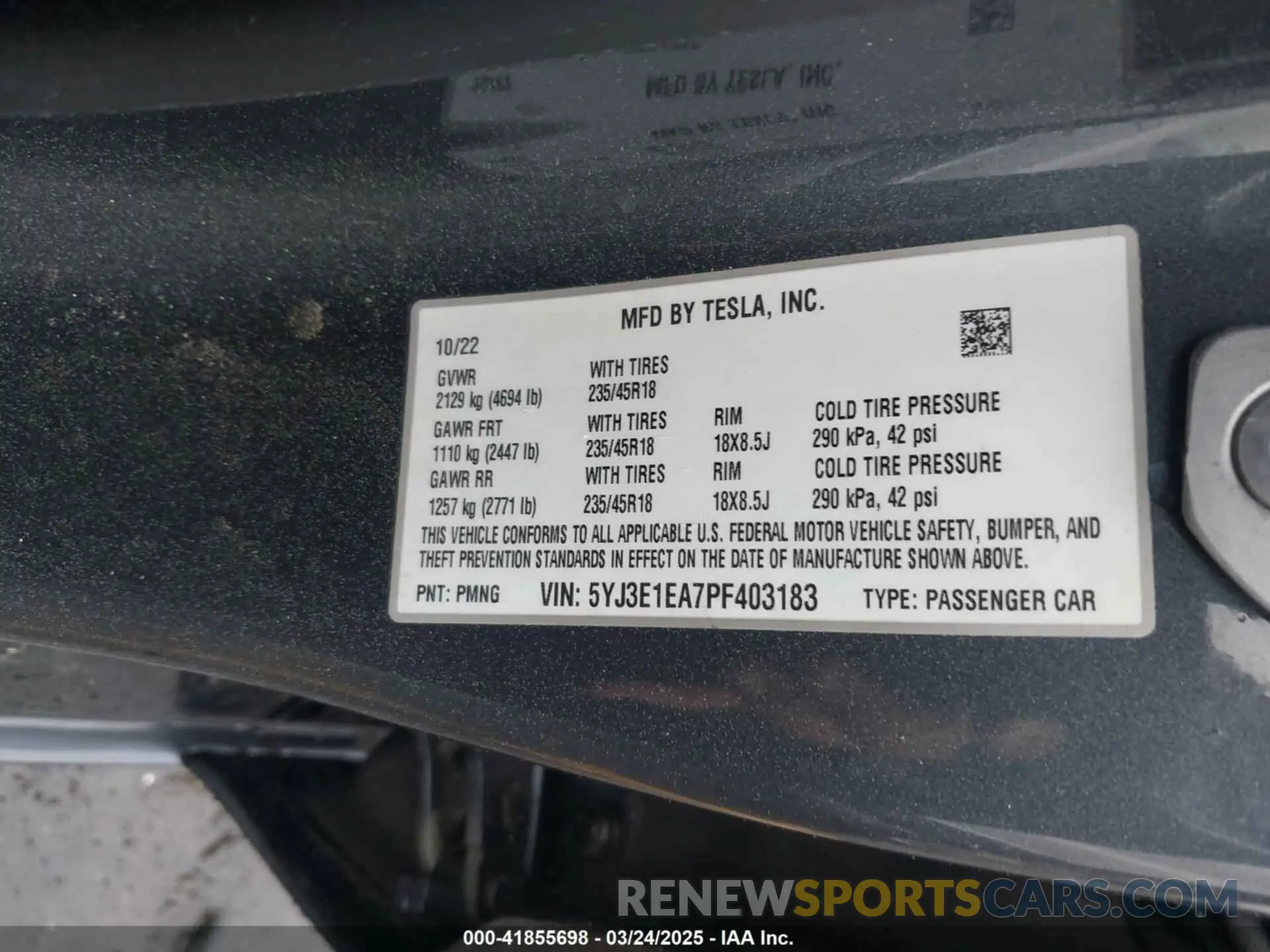 9 Photograph of a damaged car 5YJ3E1EA7PF403183 TESLA MODEL 3 2023