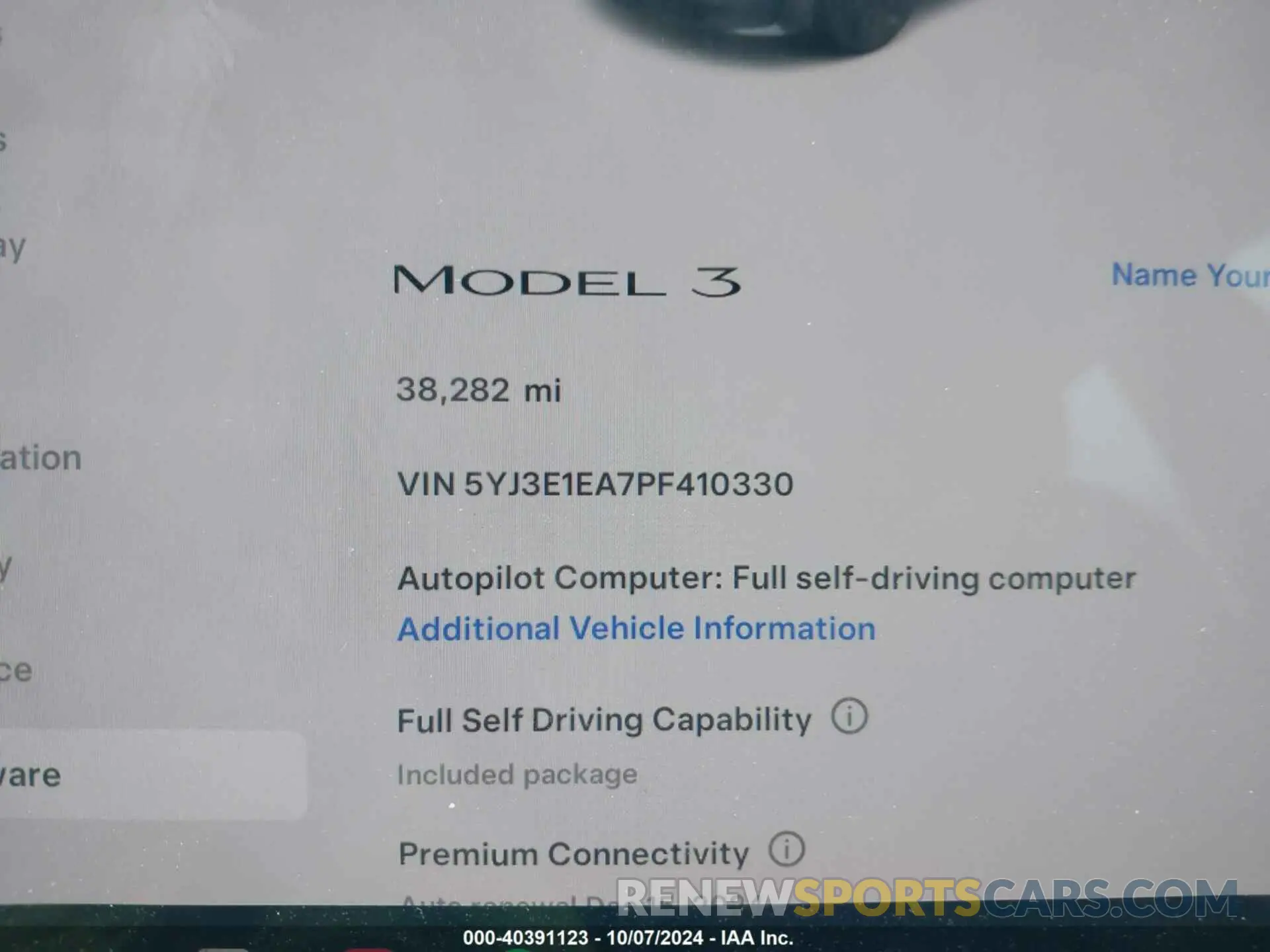 15 Photograph of a damaged car 5YJ3E1EA7PF410330 TESLA MODEL 3 2023