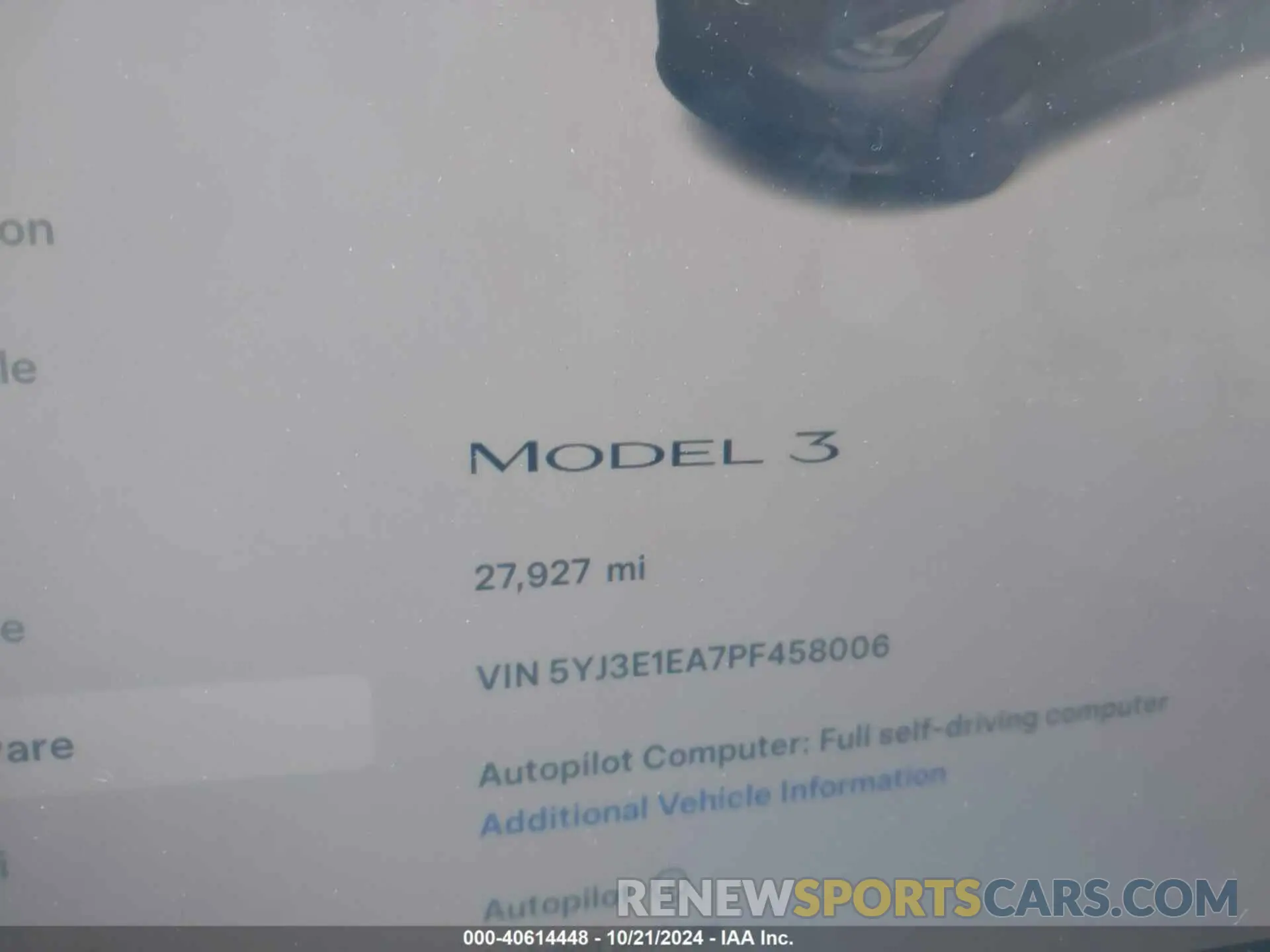 14 Photograph of a damaged car 5YJ3E1EA7PF458006 TESLA MODEL 3 2023