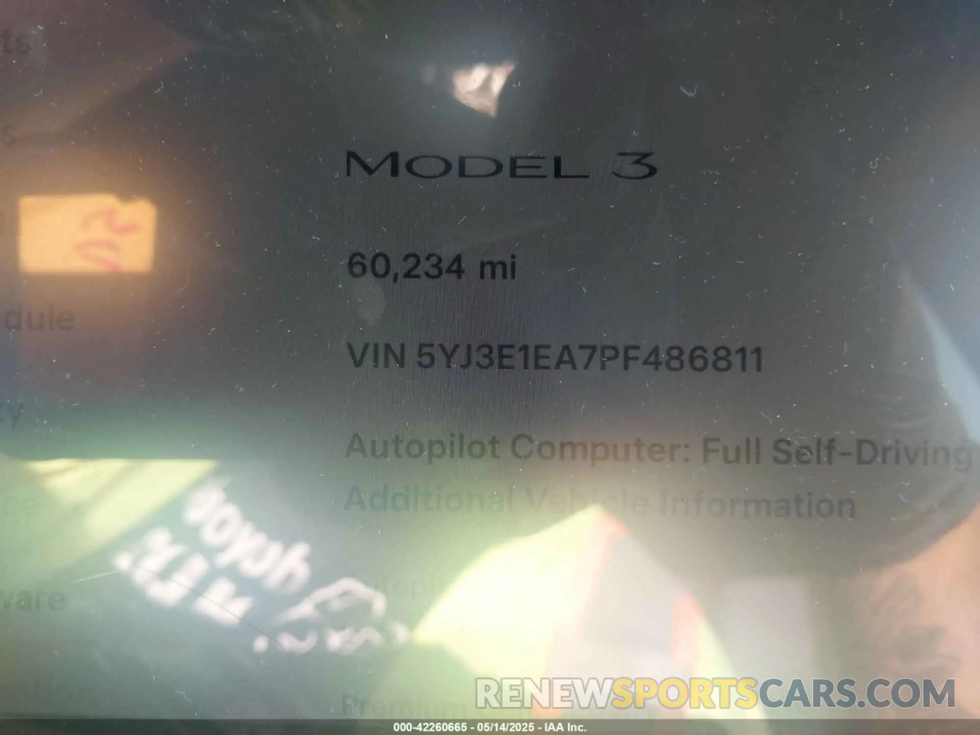 14 Photograph of a damaged car 5YJ3E1EA7PF486811 TESLA MODEL 3 2023