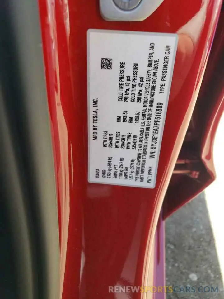 13 Photograph of a damaged car 5YJ3E1EA7PF516809 TESLA MODEL 3 2023