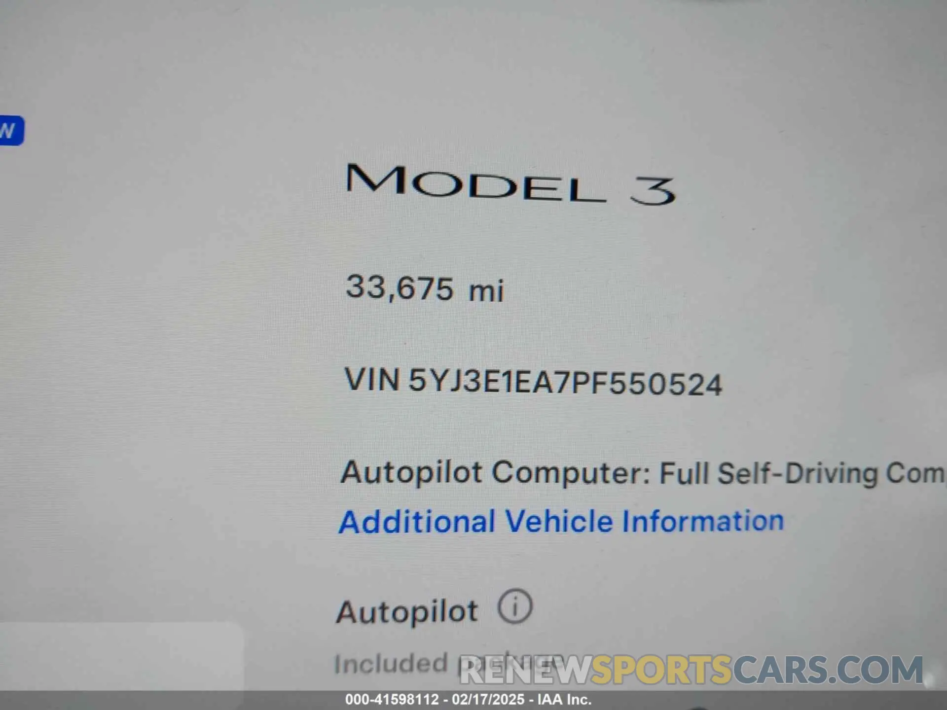 15 Photograph of a damaged car 5YJ3E1EA7PF550524 TESLA MODEL 3 2023
