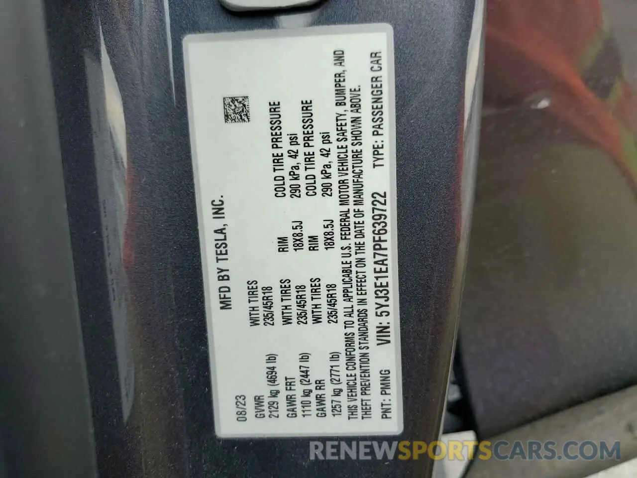 12 Photograph of a damaged car 5YJ3E1EA7PF639722 TESLA MODEL 3 2023