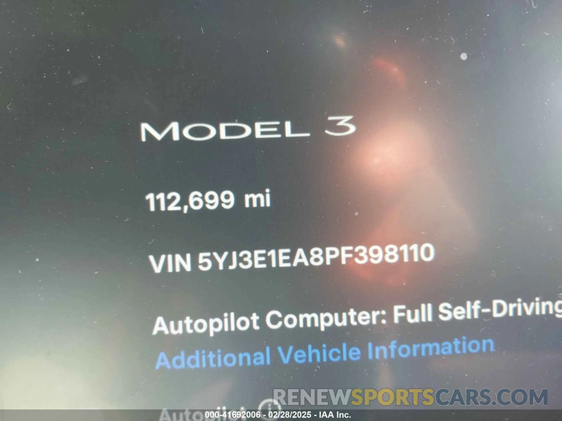 15 Photograph of a damaged car 5YJ3E1EA8PF398110 TESLA MODEL 3 2023