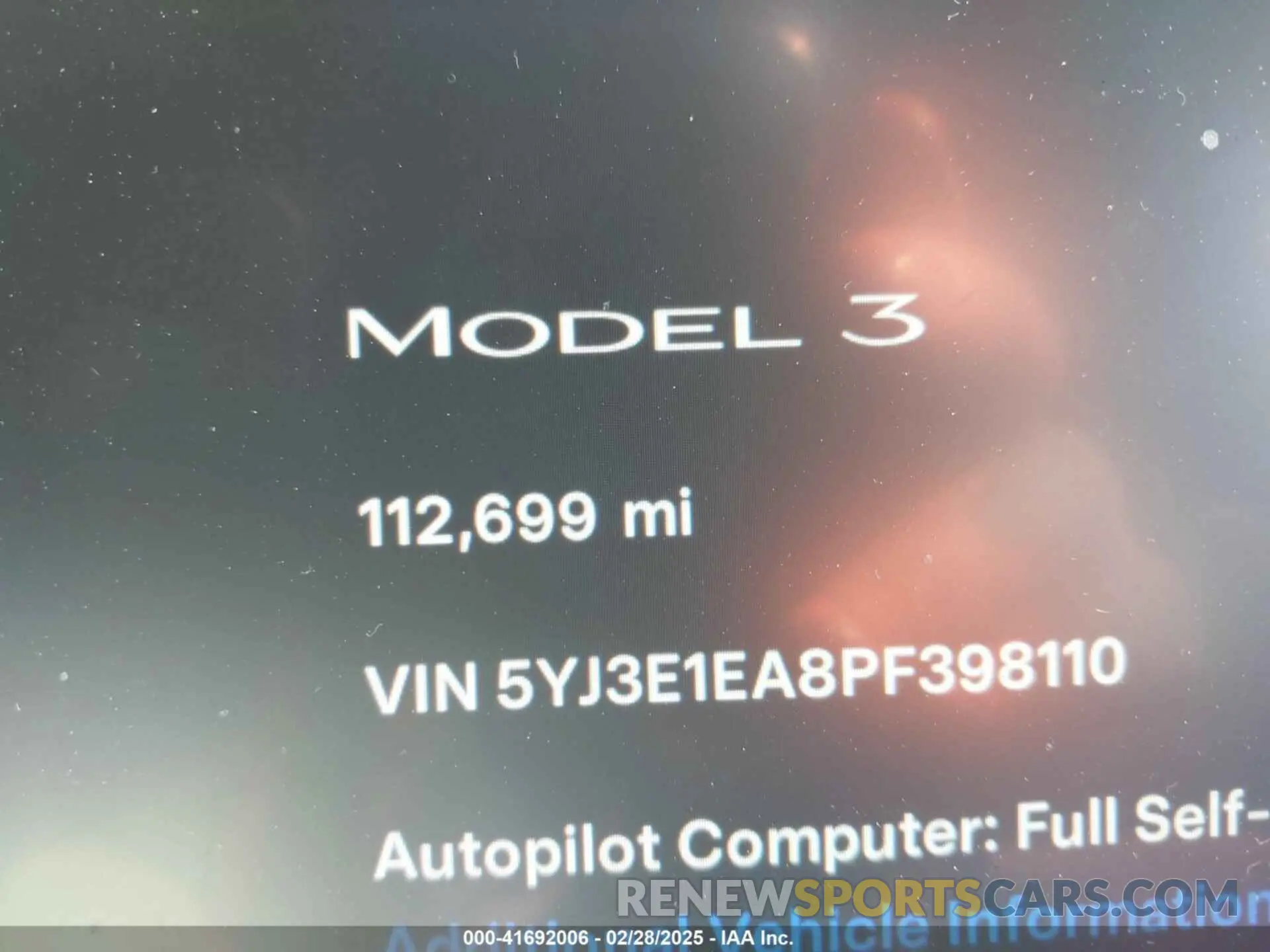 7 Photograph of a damaged car 5YJ3E1EA8PF398110 TESLA MODEL 3 2023