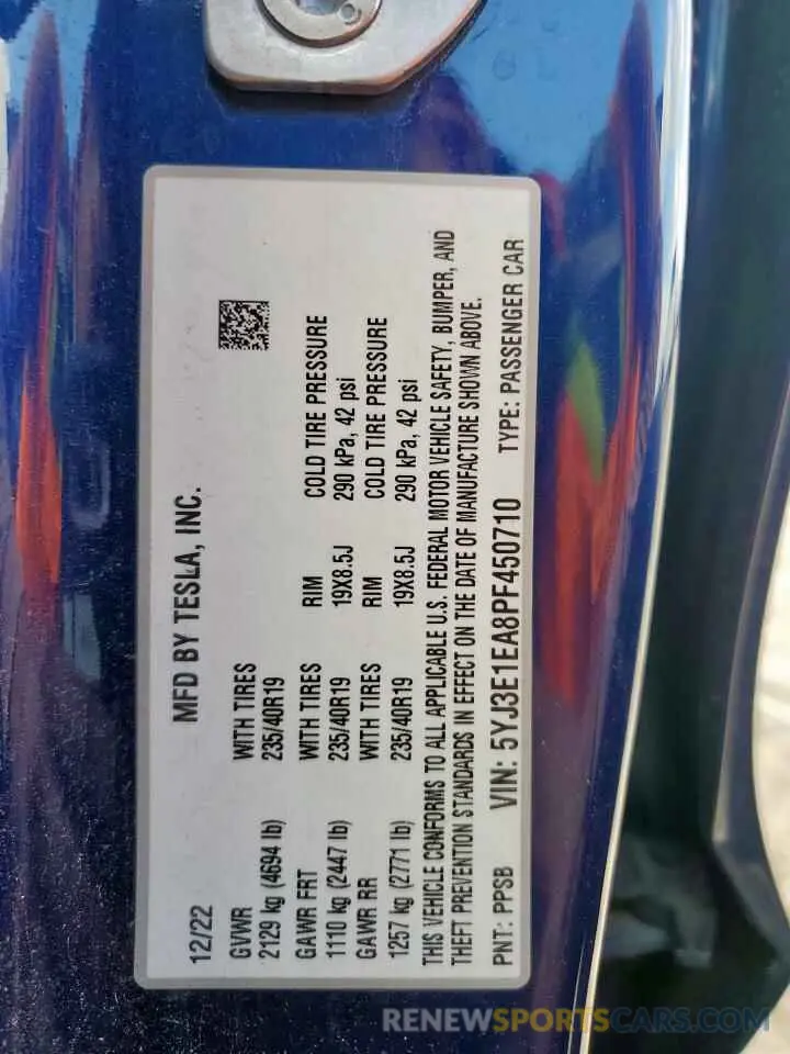 13 Photograph of a damaged car 5YJ3E1EA8PF450710 TESLA MODEL 3 2023