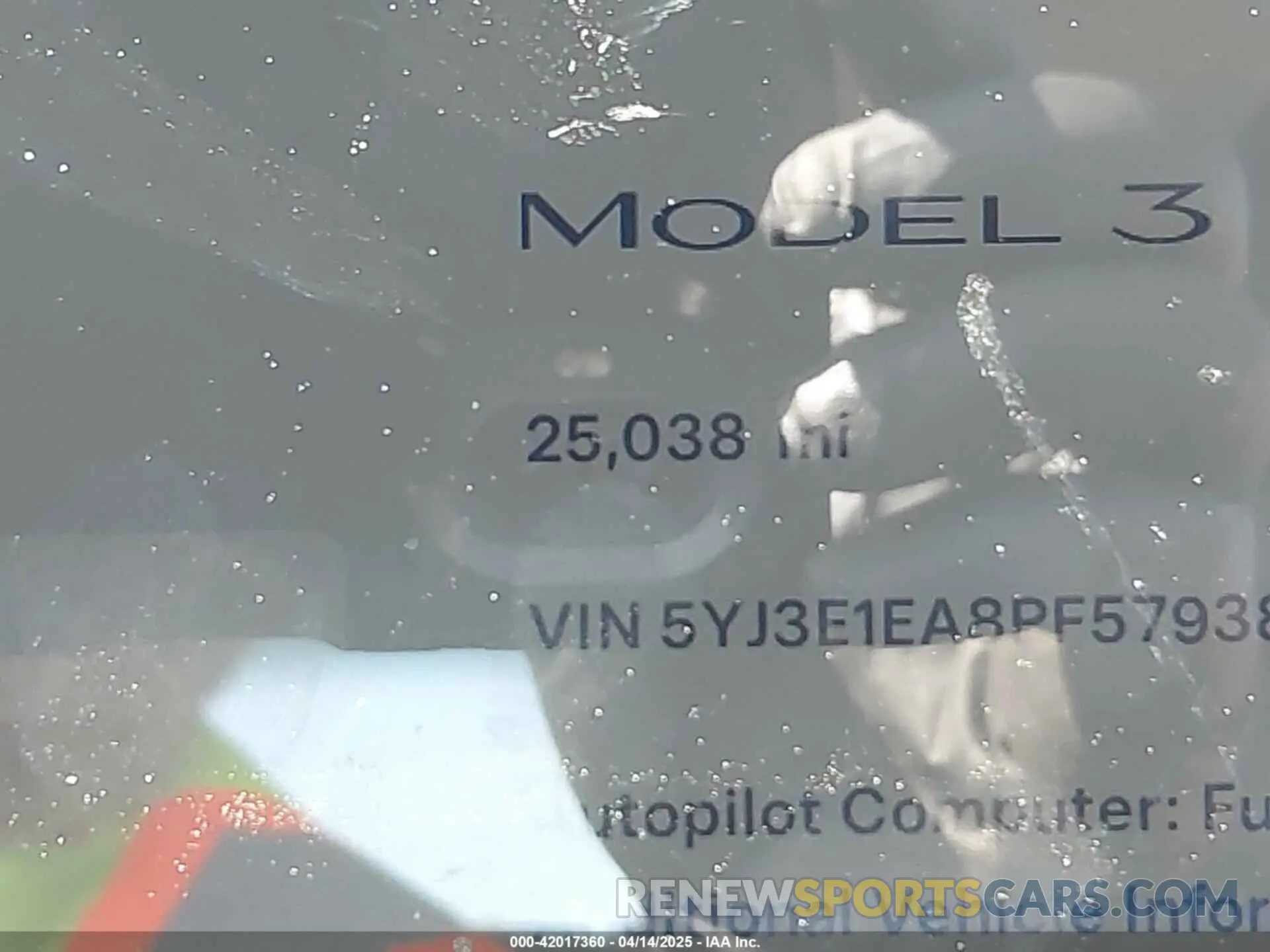 14 Photograph of a damaged car 5YJ3E1EA8PF579384 TESLA MODEL 3 2023
