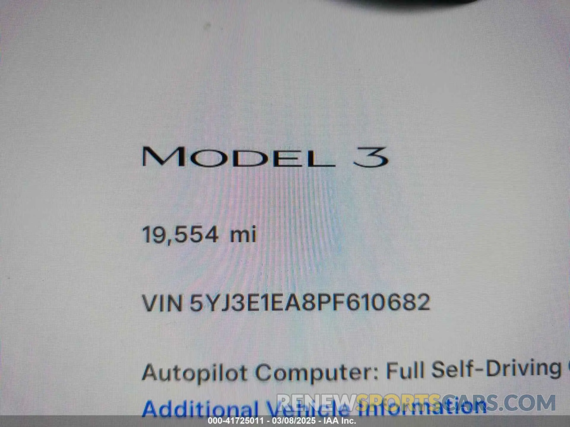 15 Photograph of a damaged car 5YJ3E1EA8PF610682 TESLA MODEL 3 2023