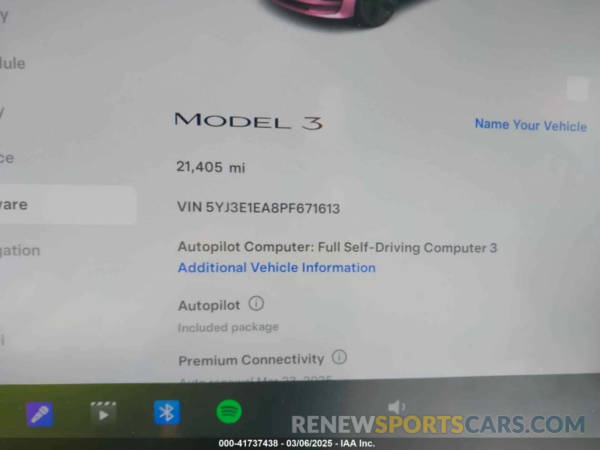 7 Photograph of a damaged car 5YJ3E1EA8PF671613 TESLA MODEL 3 2023