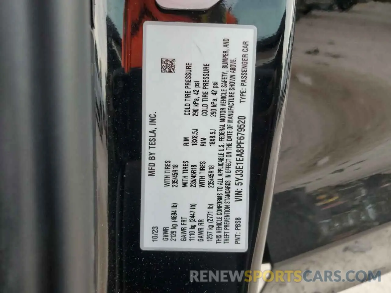 12 Photograph of a damaged car 5YJ3E1EA8PF679520 TESLA MODEL 3 2023