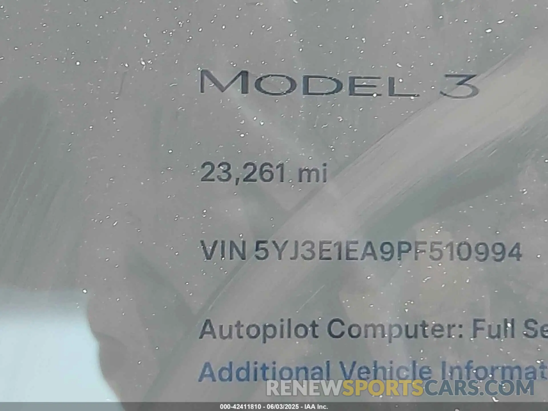 15 Photograph of a damaged car 5YJ3E1EA9PF510994 TESLA MODEL 3 2023
