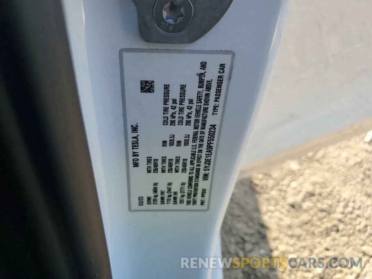 12 Photograph of a damaged car 5YJ3E1EA9PF550234 TESLA MODEL 3 2023