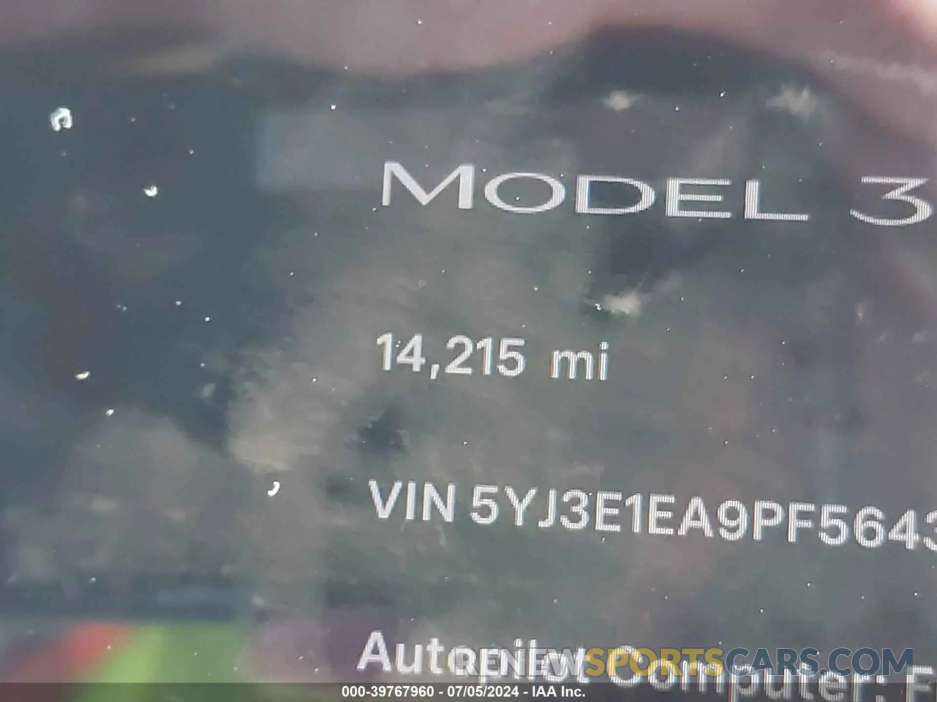 14 Photograph of a damaged car 5YJ3E1EA9PF564327 TESLA MODEL 3 2023