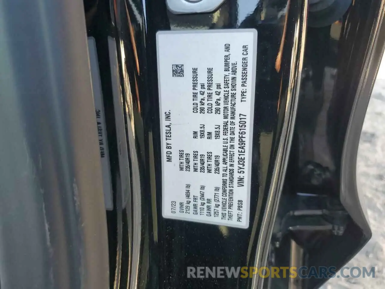 13 Photograph of a damaged car 5YJ3E1EA9PF615017 TESLA MODEL 3 2023