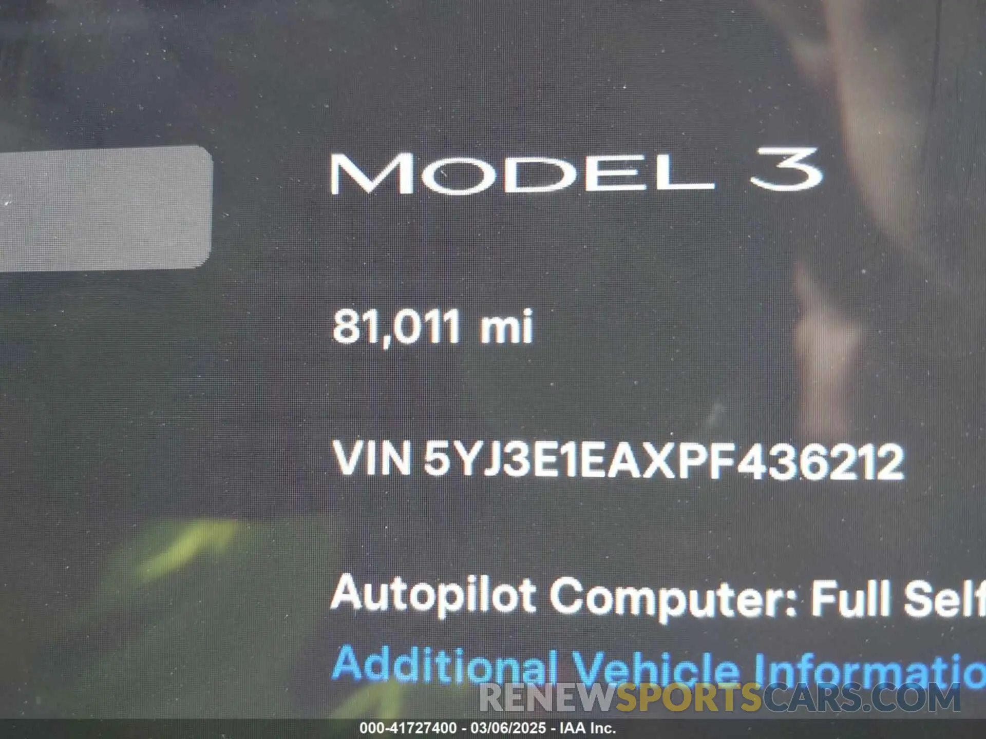 15 Photograph of a damaged car 5YJ3E1EAXPF436212 TESLA MODEL 3 2023