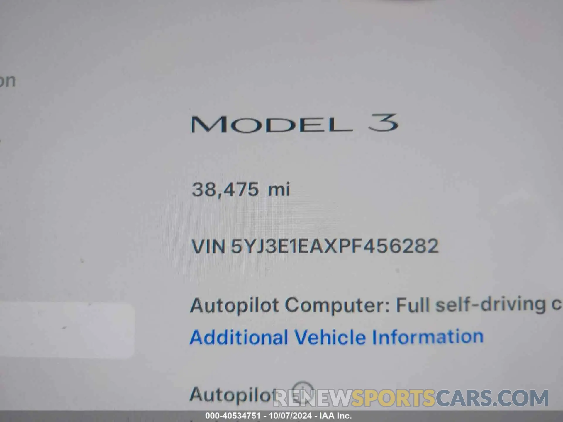 7 Photograph of a damaged car 5YJ3E1EAXPF456282 TESLA MODEL 3 2023