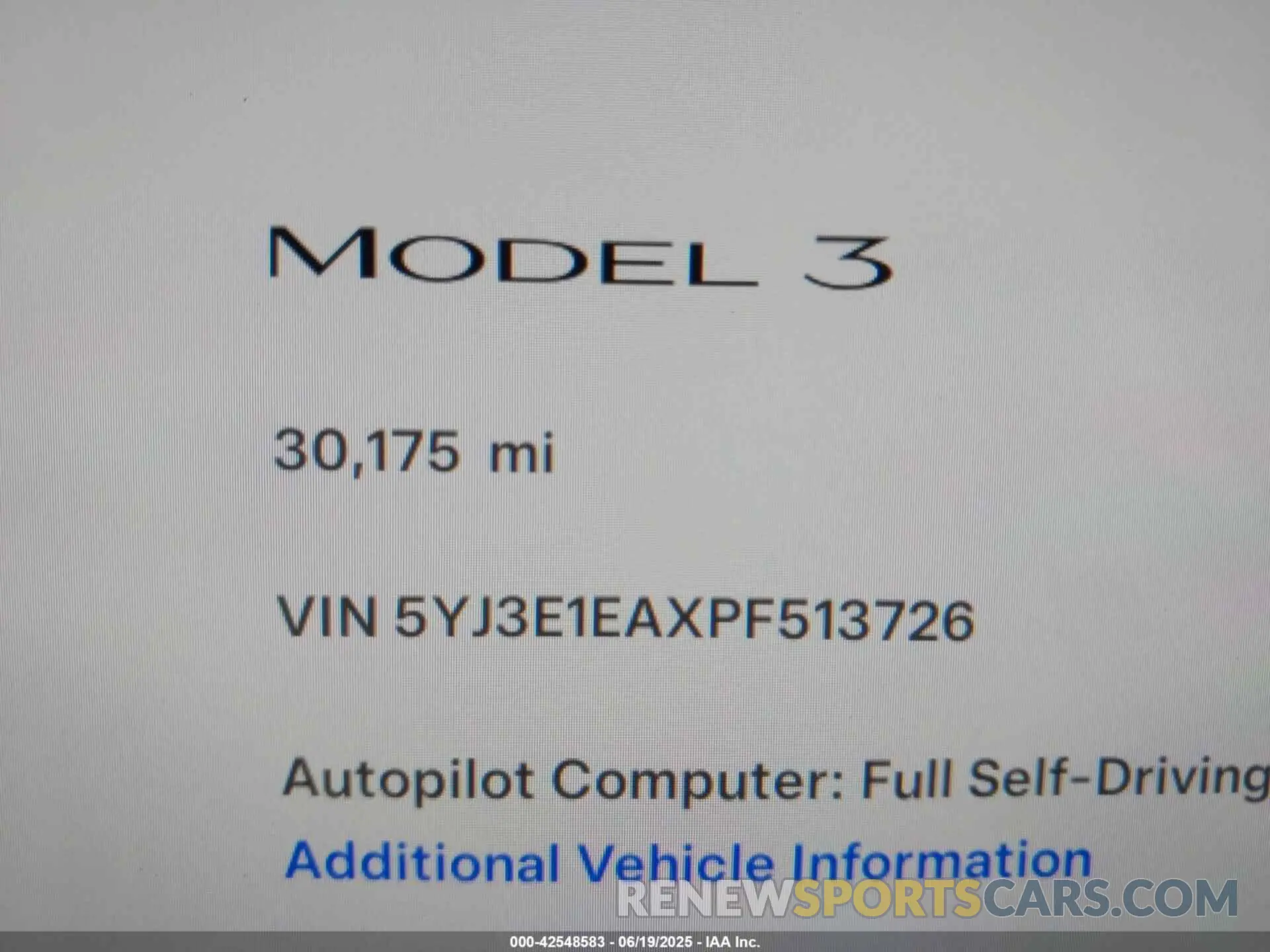 15 Photograph of a damaged car 5YJ3E1EAXPF513726 TESLA MODEL 3 2023