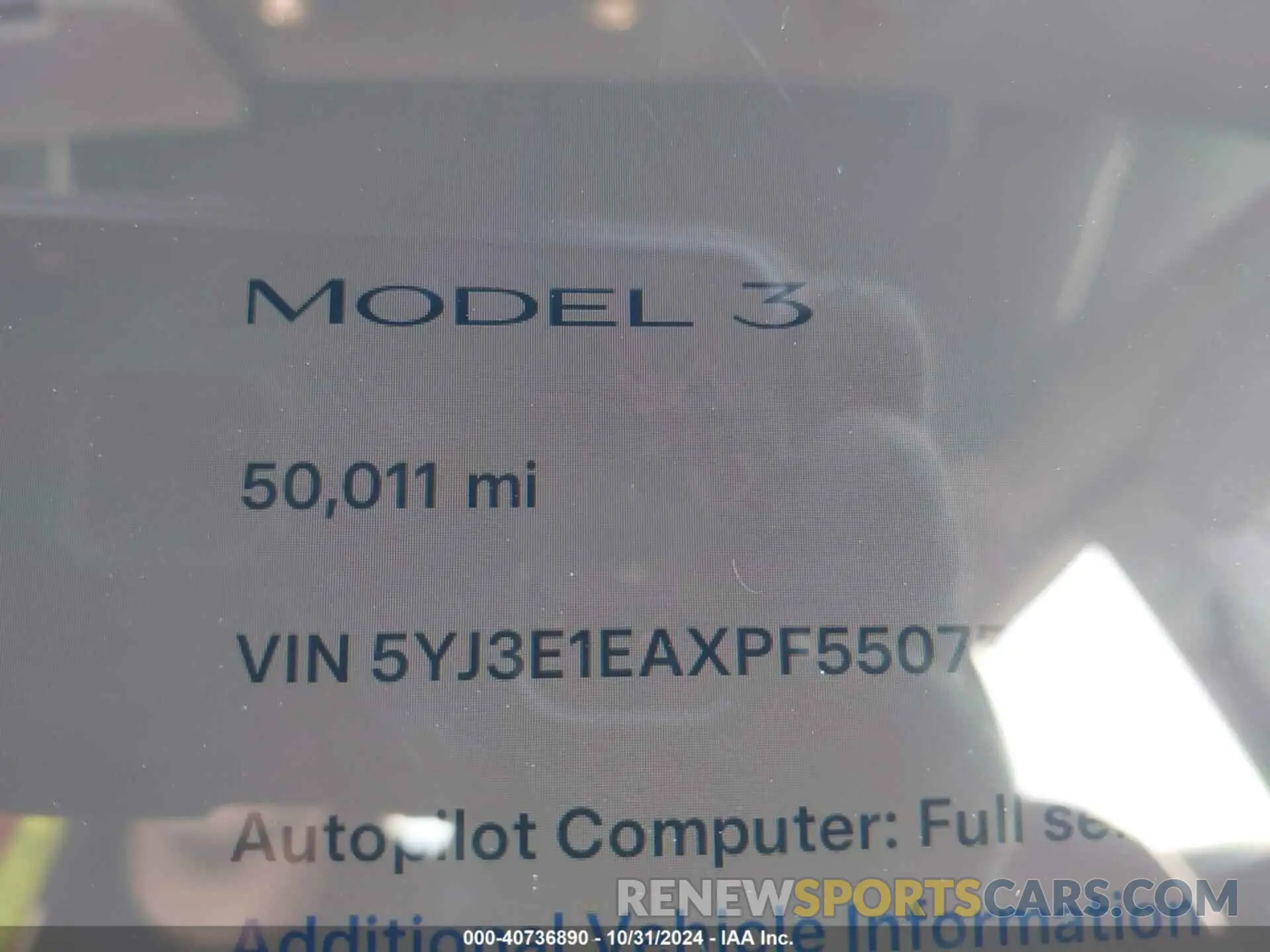 15 Photograph of a damaged car 5YJ3E1EAXPF550758 TESLA MODEL 3 2023