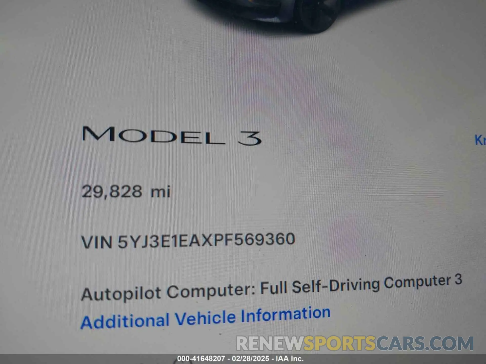 7 Photograph of a damaged car 5YJ3E1EAXPF569360 TESLA MODEL 3 2023