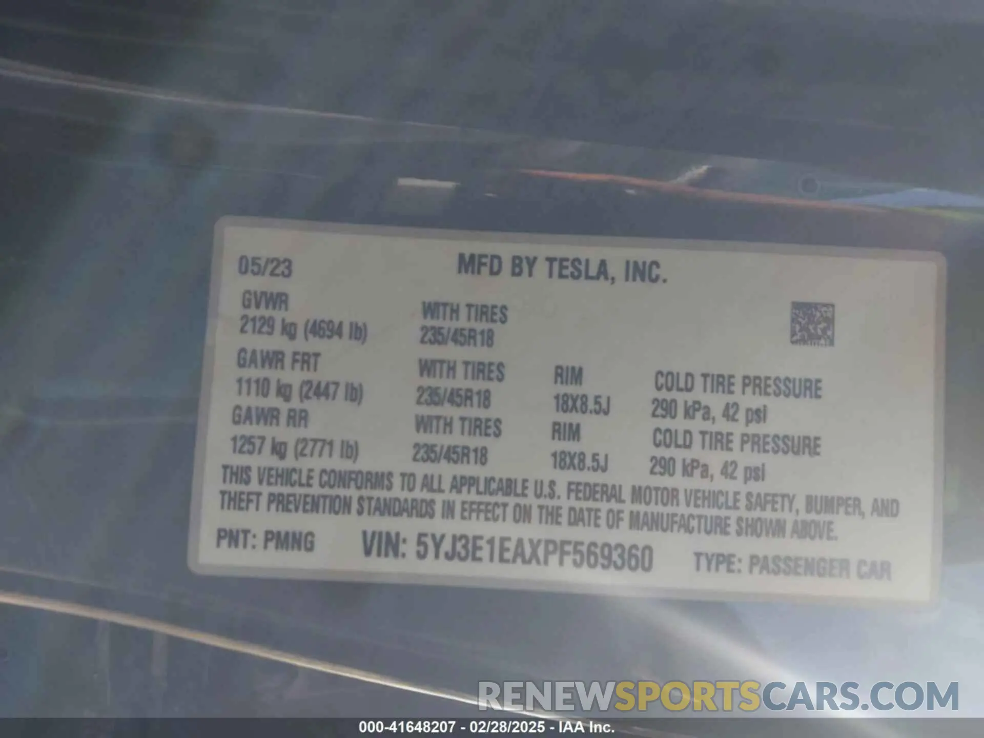 9 Photograph of a damaged car 5YJ3E1EAXPF569360 TESLA MODEL 3 2023