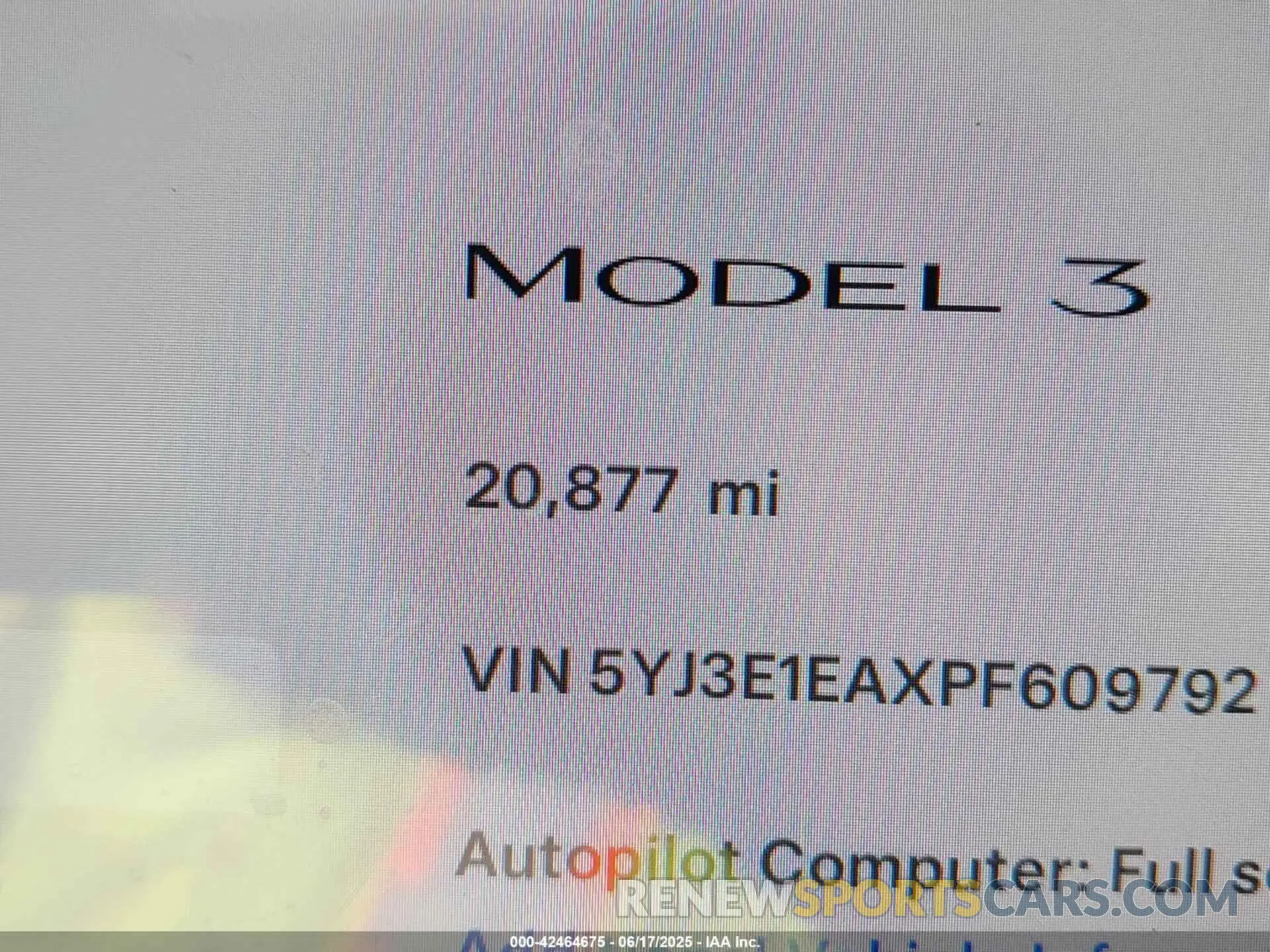 15 Photograph of a damaged car 5YJ3E1EAXPF609792 TESLA MODEL 3 2023