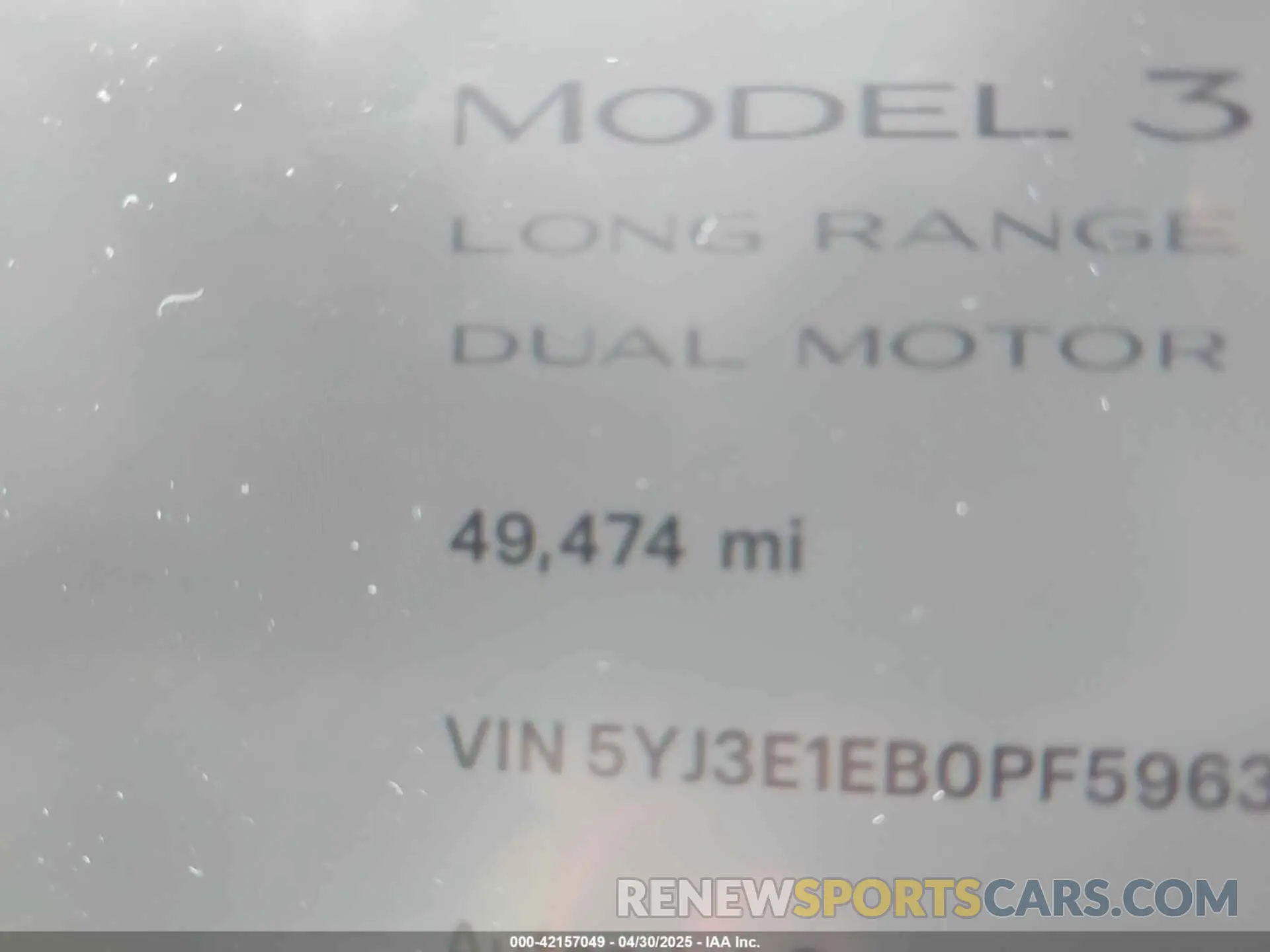 15 Photograph of a damaged car 5YJ3E1EB0PF596303 TESLA MODEL 3 2023