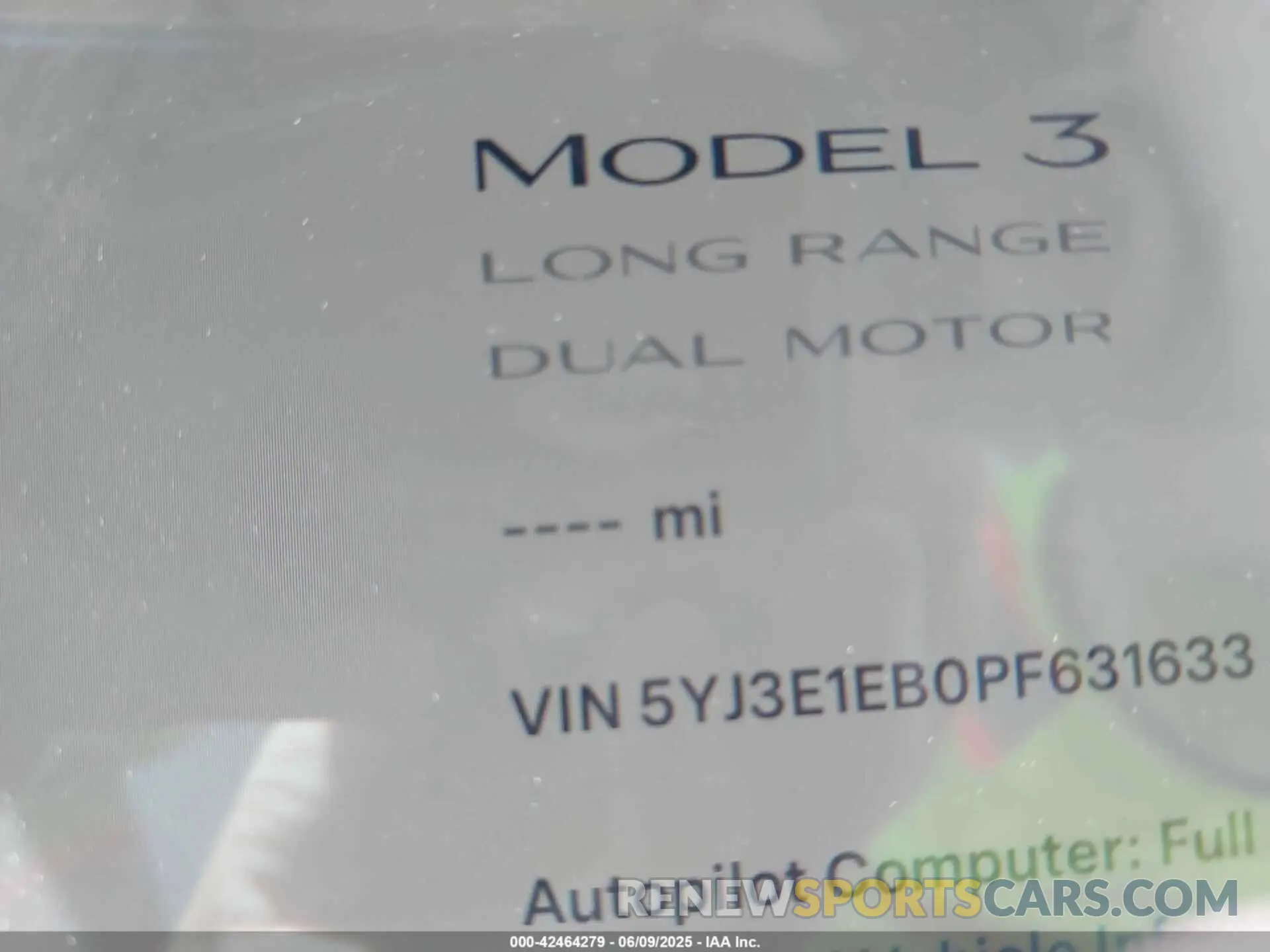 7 Photograph of a damaged car 5YJ3E1EB0PF631633 TESLA MODEL 3 2023