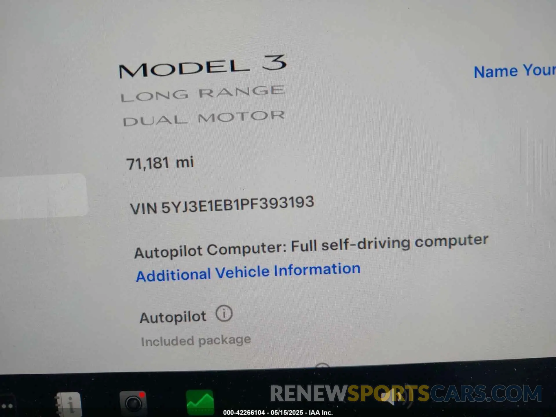 7 Photograph of a damaged car 5YJ3E1EB1PF393193 TESLA MODEL 3 2023