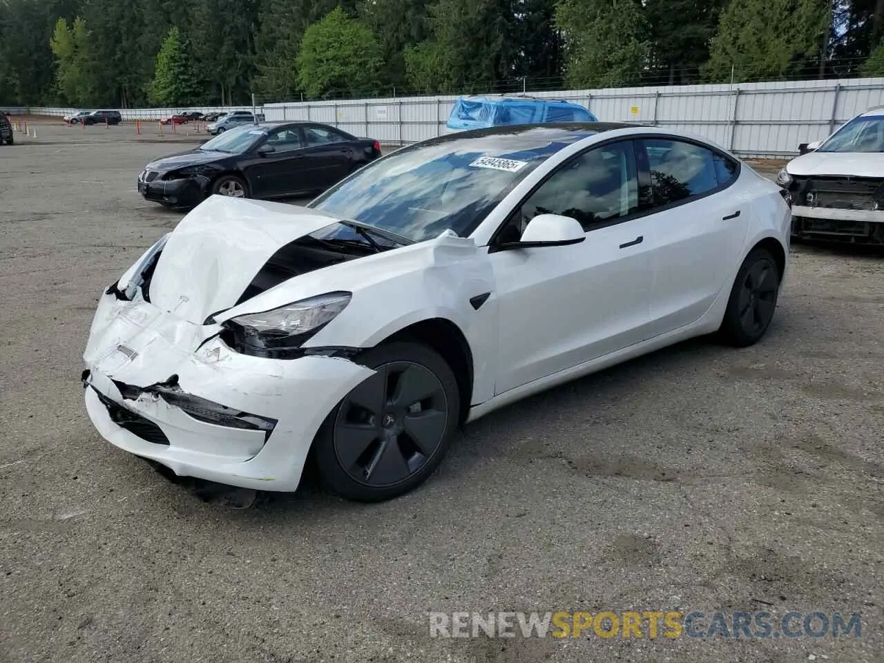 1 Photograph of a damaged car 5YJ3E1EB1PF603100 TESLA MODEL 3 2023