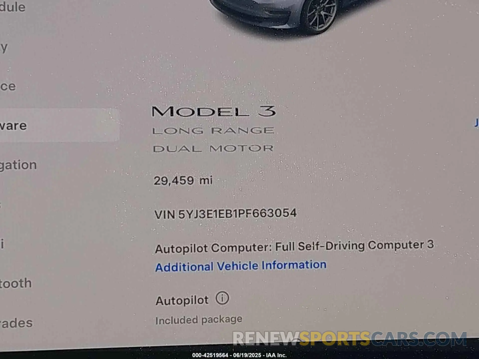 7 Photograph of a damaged car 5YJ3E1EB1PF663054 TESLA MODEL 3 2023