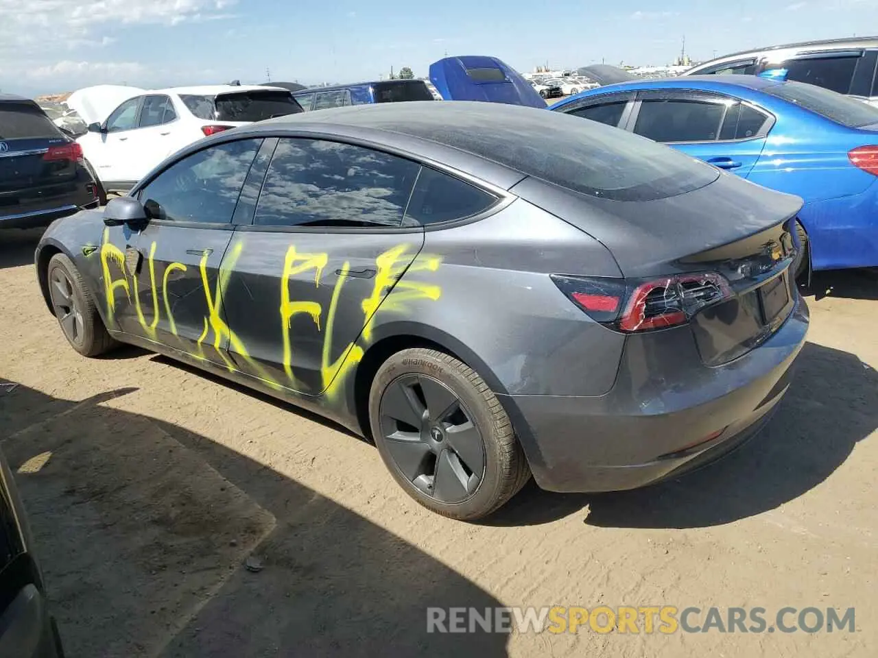 2 Photograph of a damaged car 5YJ3E1EB1PF688455 TESLA MODEL 3 2023