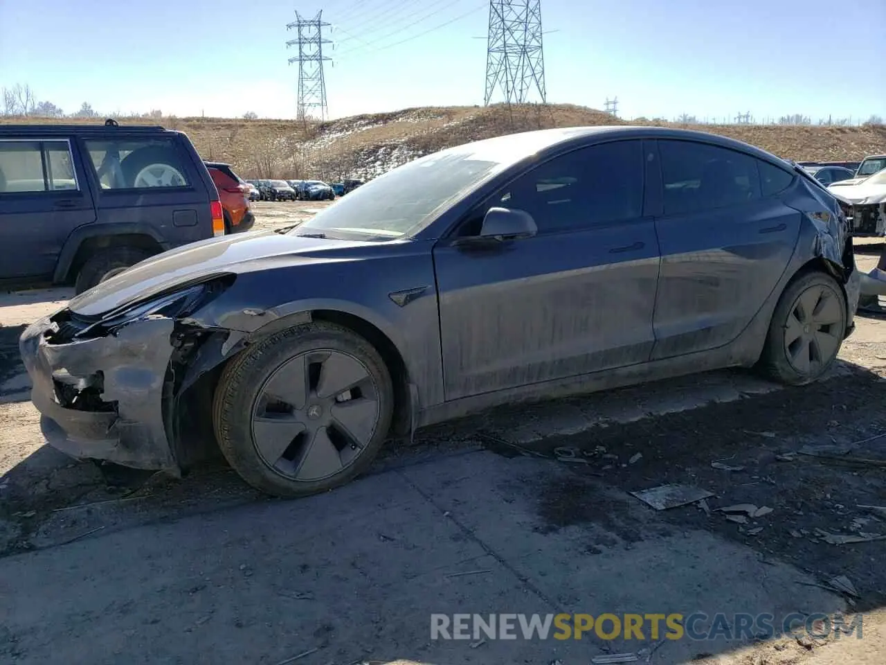 1 Photograph of a damaged car 5YJ3E1EB2PF392859 TESLA MODEL 3 2023