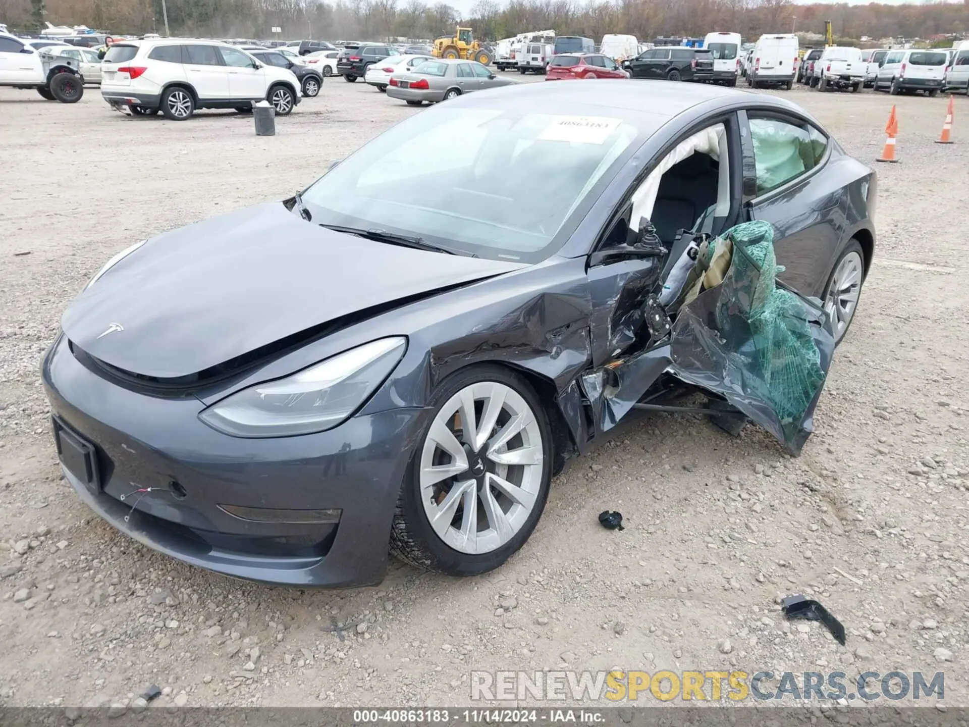 2 Photograph of a damaged car 5YJ3E1EB2PF686312 TESLA MODEL 3 2023