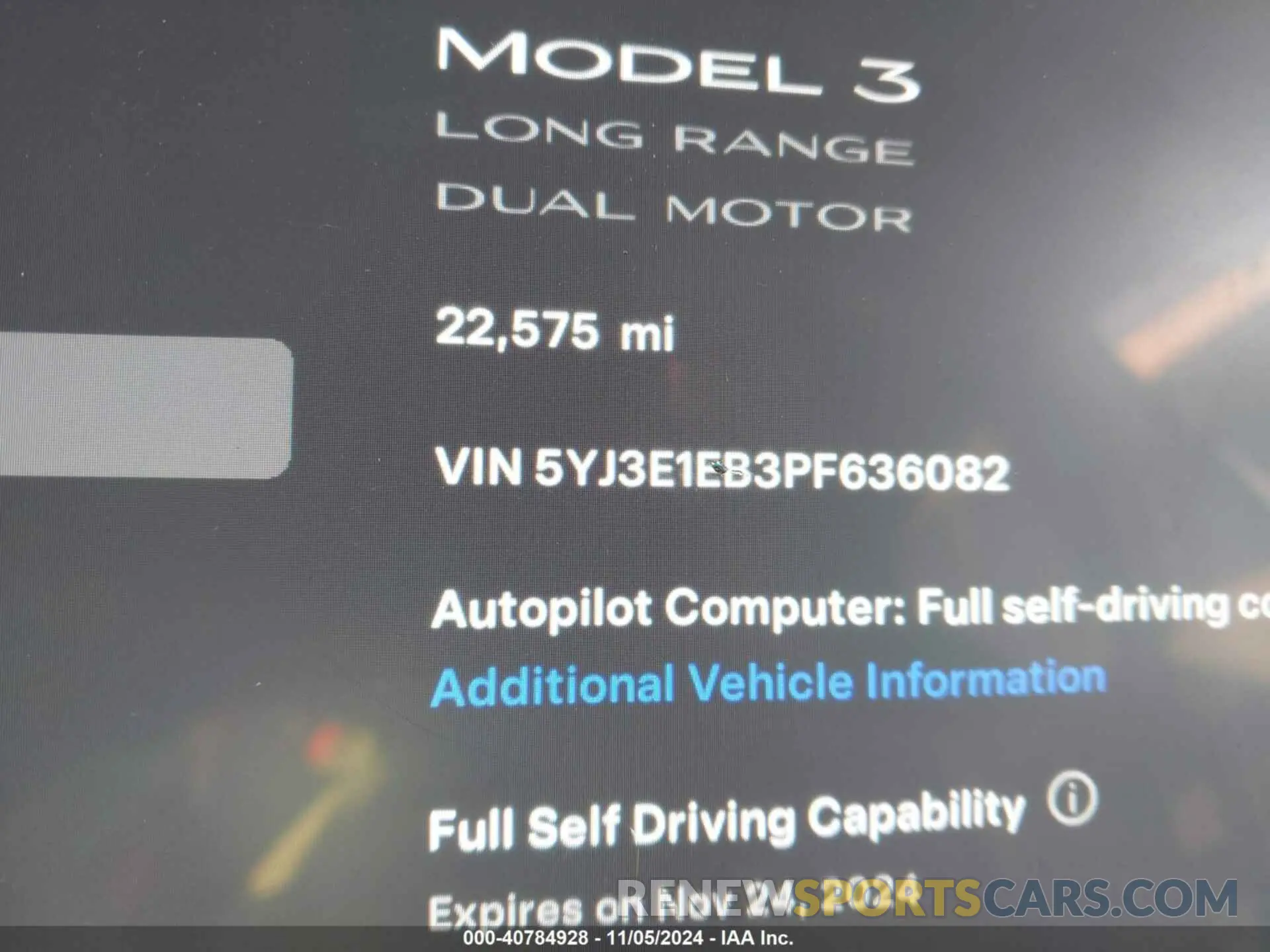 16 Photograph of a damaged car 5YJ3E1EB3PF636082 TESLA MODEL 3 2023