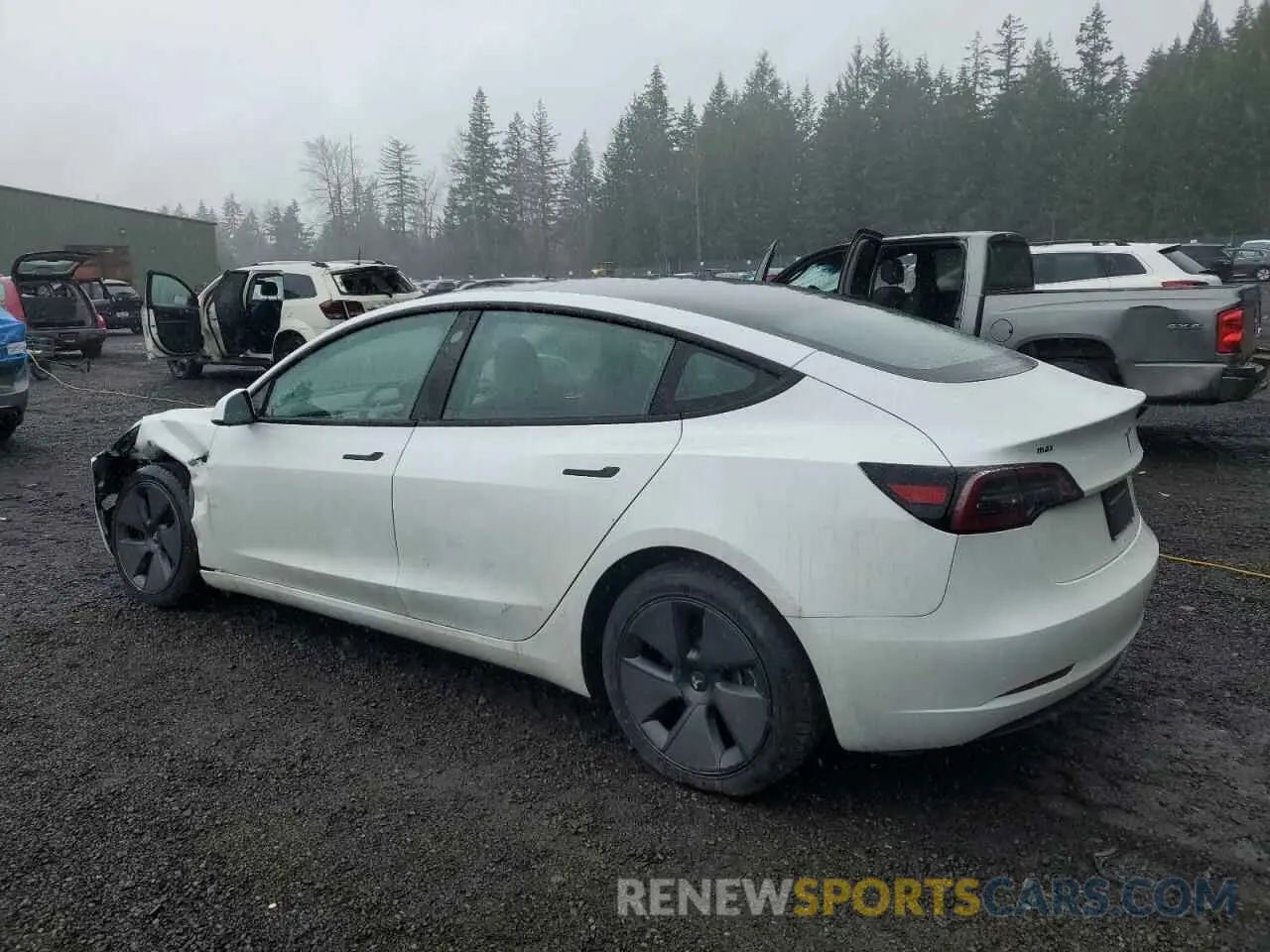 2 Photograph of a damaged car 5YJ3E1EB4PF619243 TESLA MODEL 3 2023