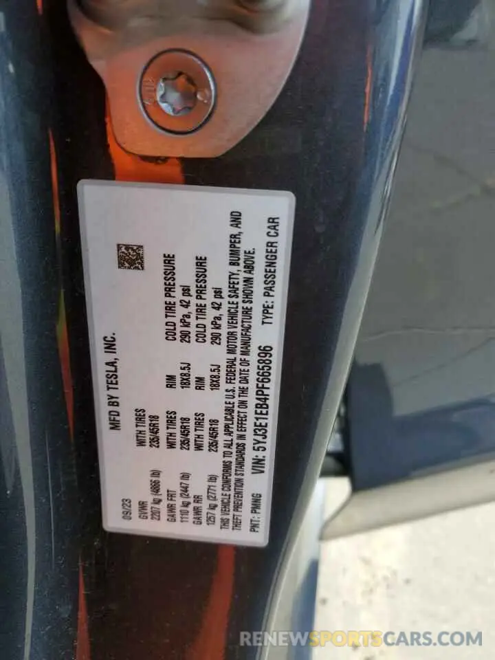 15 Photograph of a damaged car 5YJ3E1EB4PF665896 TESLA MODEL 3 2023