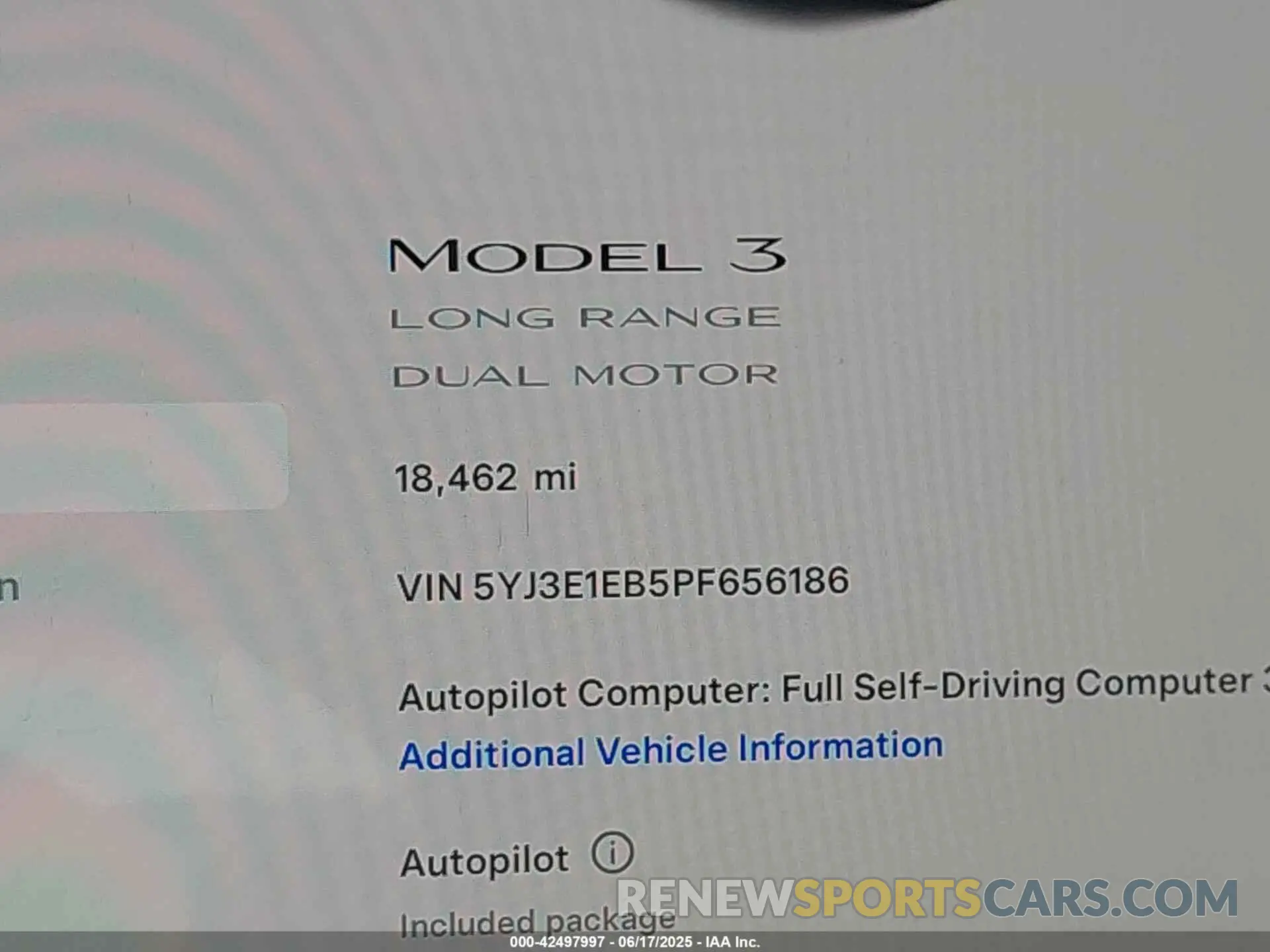 7 Photograph of a damaged car 5YJ3E1EB5PF656186 TESLA MODEL 3 2023
