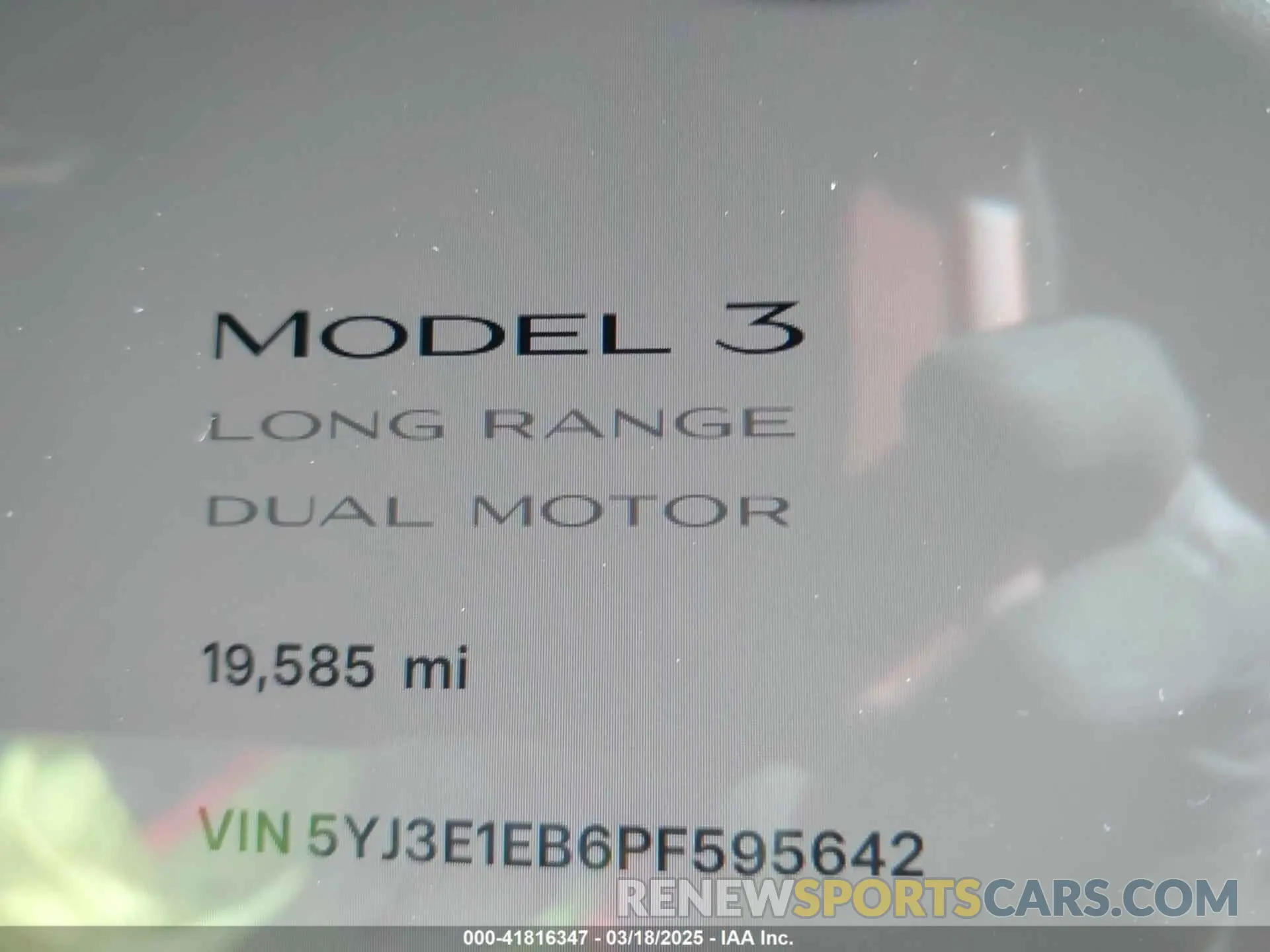 7 Photograph of a damaged car 5YJ3E1EB6PF595642 TESLA MODEL 3 2023