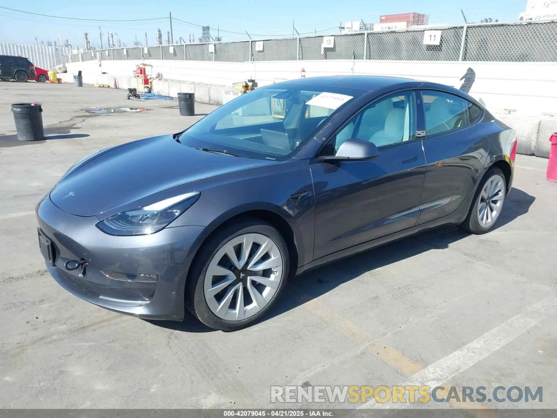 2 Photograph of a damaged car 5YJ3E1EB7PF704061 TESLA MODEL 3 2023