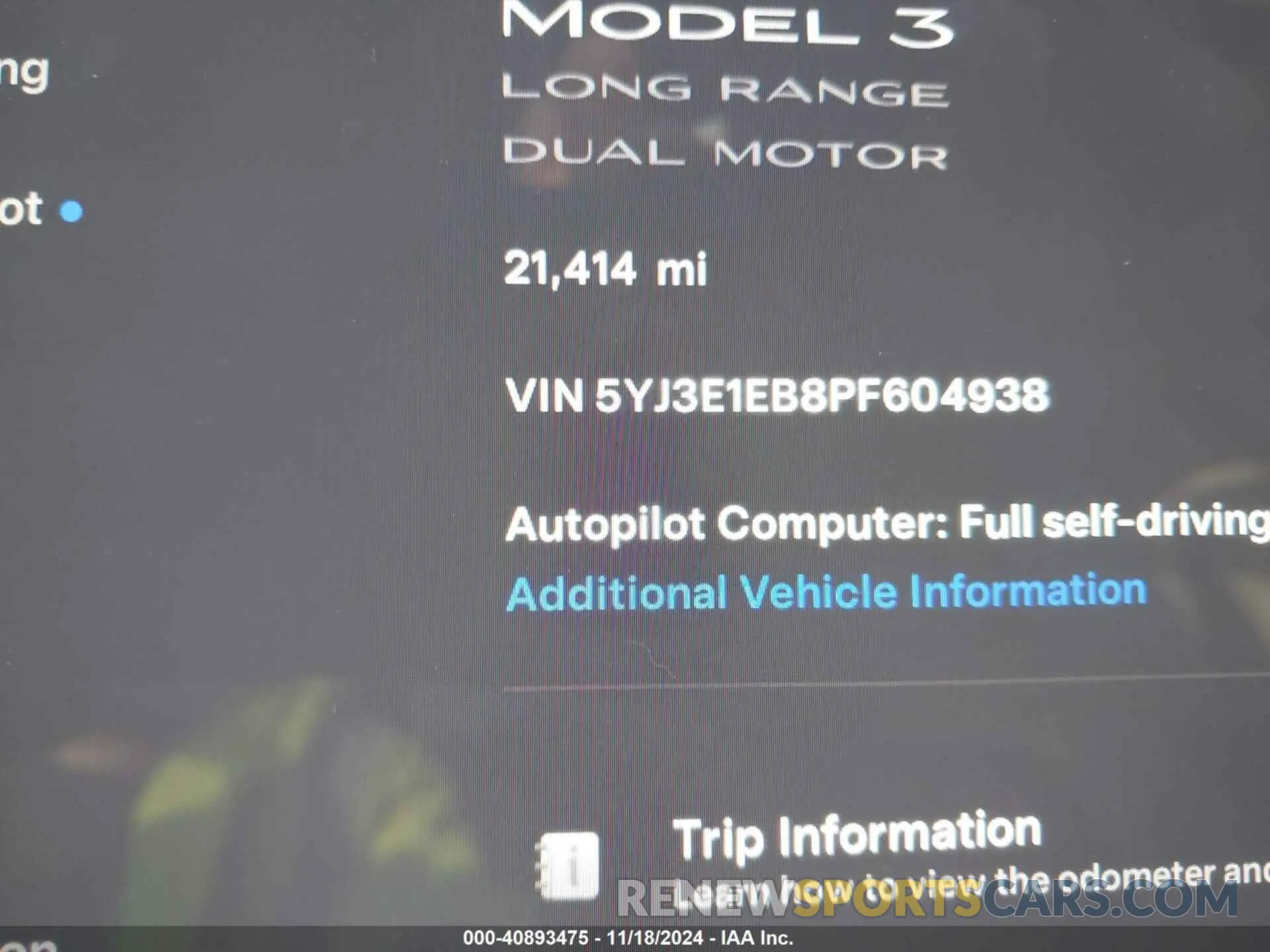 15 Photograph of a damaged car 5YJ3E1EB8PF604938 TESLA MODEL 3 2023