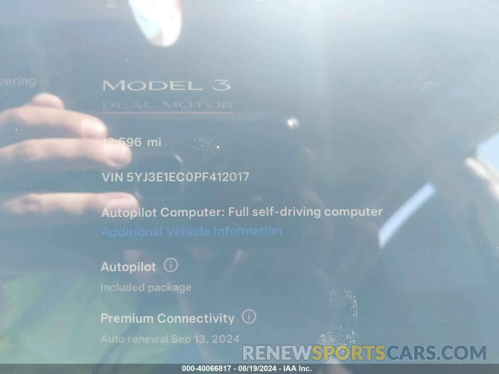 15 Photograph of a damaged car 5YJ3E1EC0PF412017 TESLA MODEL 3 2023