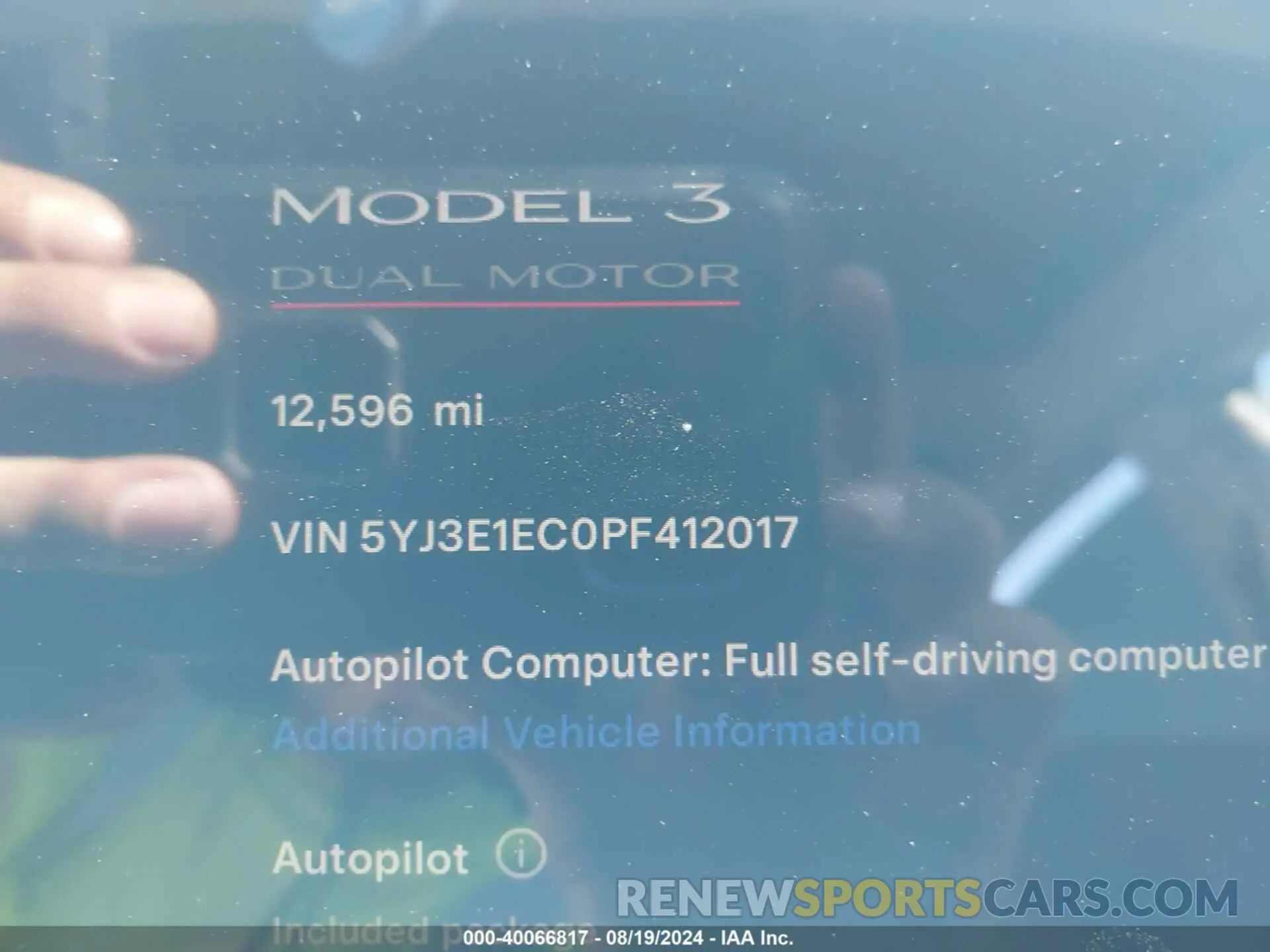 7 Photograph of a damaged car 5YJ3E1EC0PF412017 TESLA MODEL 3 2023