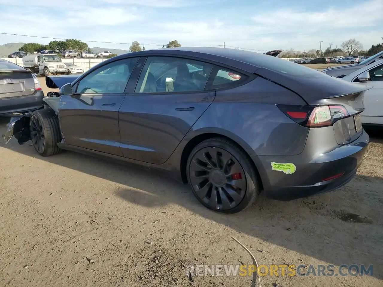 2 Photograph of a damaged car 5YJ3E1EC0PF483847 TESLA MODEL 3 2023