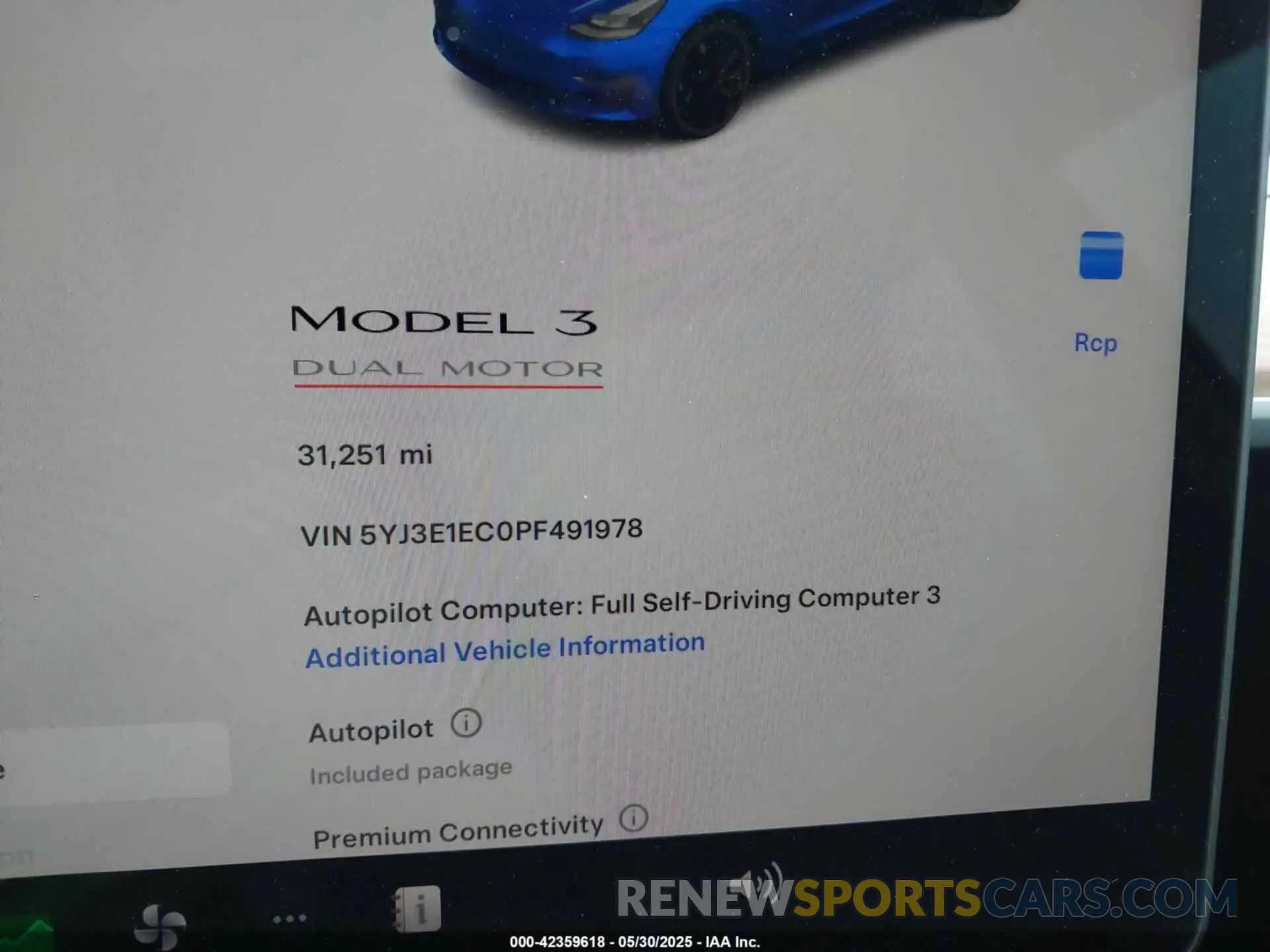 7 Photograph of a damaged car 5YJ3E1EC0PF491978 TESLA MODEL 3 2023