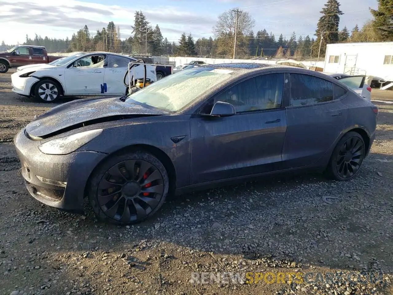 1 Photograph of a damaged car 5YJ3E1EC0PF708624 TESLA MODEL 3 2023