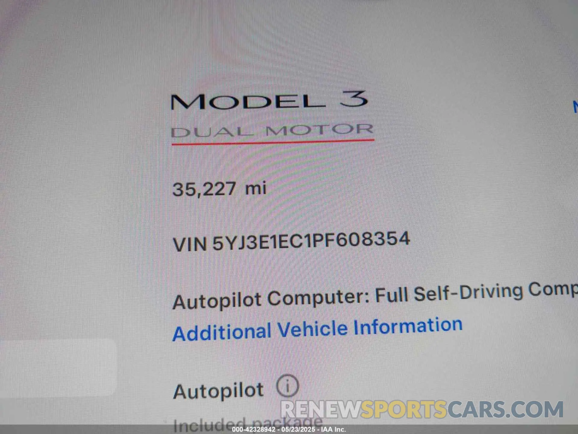 14 Photograph of a damaged car 5YJ3E1EC1PF608354 TESLA MODEL 3 2023